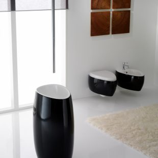 אמבטיה בשחור לבן